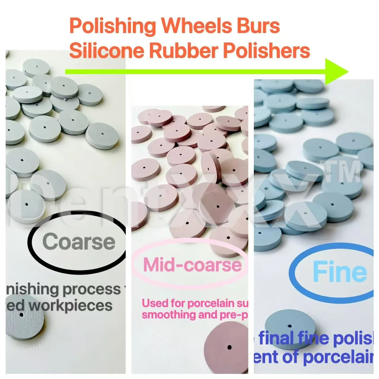 3 Grits Silicone Rubber Polishing Wheels Set Polishing Discs for Finishing and Polishing
3 Grits Silicone Rubber Polishing Wheels Set Polishing Discs for Finishing and Polishing