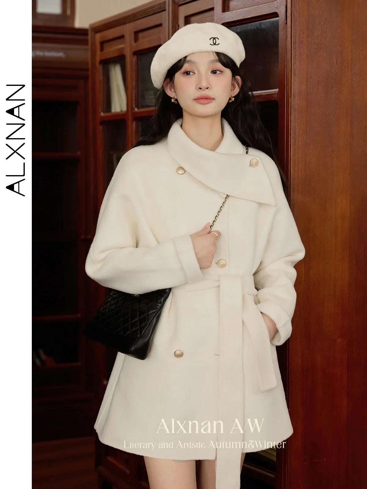 ALXNAN White Double-sided Wool Coat for Women 2025 Autumn Winter Warm Outerwears Elegant Chic Neckline Overcoat Female L523129
ALXNAN White Double-sided Wool Coat for Women 2025 Autumn Winter Warm Outerwears Elegant Chic Neckline Overcoat Female L523129