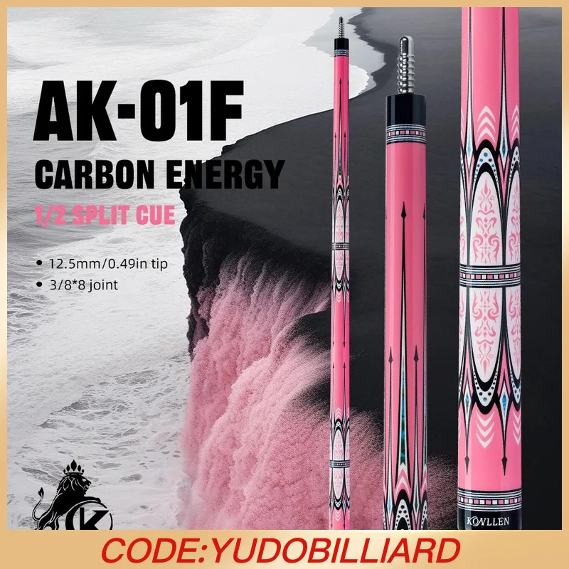 KONLLEN AK01F Carbon Fiber Pool Cue Stick with 12.5mm Tip Pink Butt Low Deflection Suitable for Woman for Billiard Cue
KONLLEN AK01F Carbon Fiber Pool Cue Stick with 12.5mm Tip Pink Butt Low Deflection Suitable for Woman for Billiard Cue
