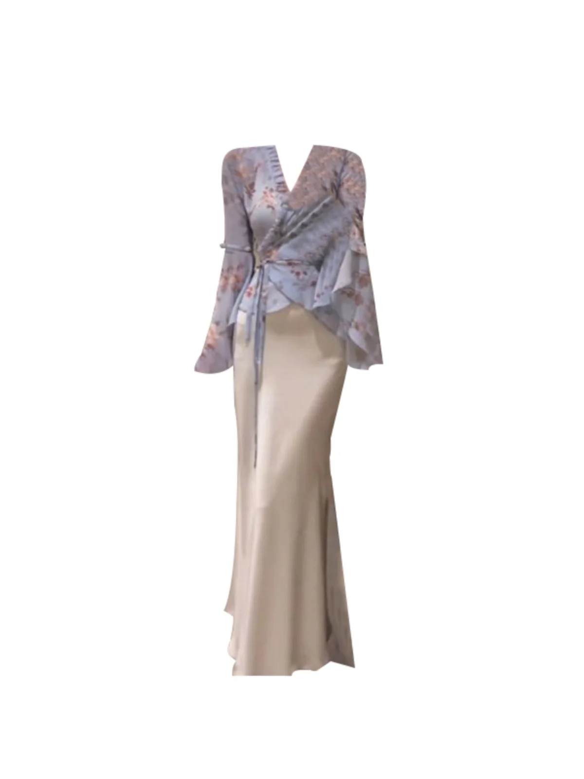 plus Size Floral Tie Waist Top And f Skirt Set Women's Faion Summer Outfit Design Slimming Two Piece Set Long Sve
plus Size Floral Tie Waist Top And f Skirt Set Women's Faion Summer Outfit Design Slimming Two Piece Set Long Sve