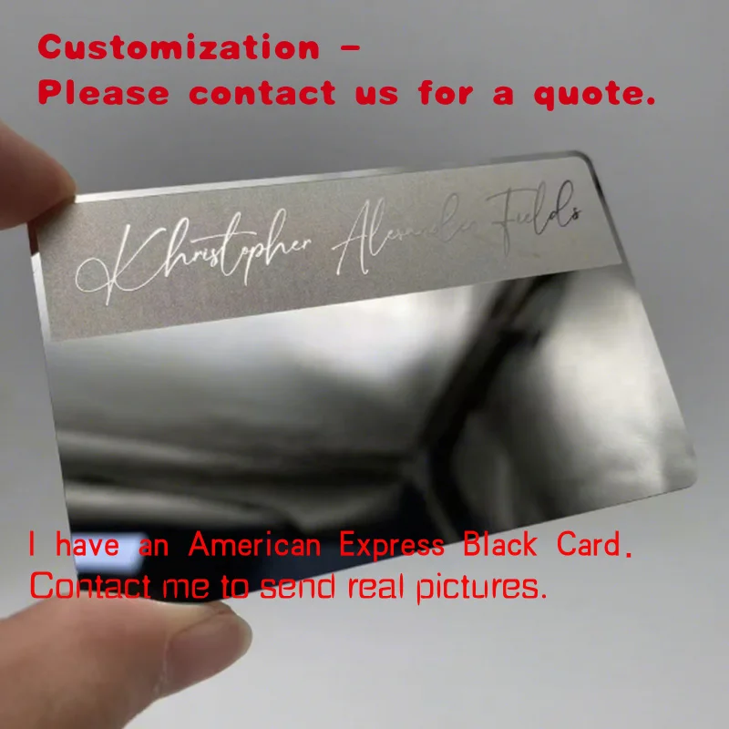 custom.Customized Engraver Silver Black Mirror Code Membership Visit Name Visiting Metal Business Cards Laser Engraving
custom.Customized Engraver Silver Black Mirror Code Membership Visit Name Visiting Metal Business Cards Laser Engraving
