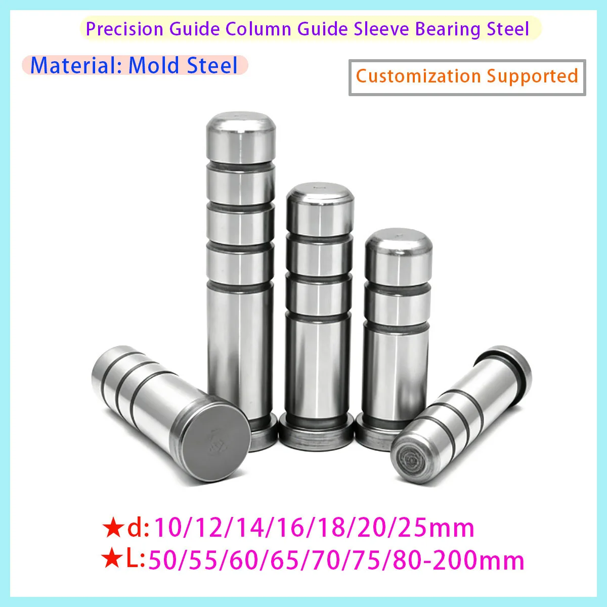 SUJ2 Steel GP Precision Guide Pin Guide Bushing GA Shoulder GB Shoulderless for Stamping Molds
SUJ2 Steel GP Precision Guide Pin Guide Bushing GA Shoulder GB Shoulderless for Stamping Molds