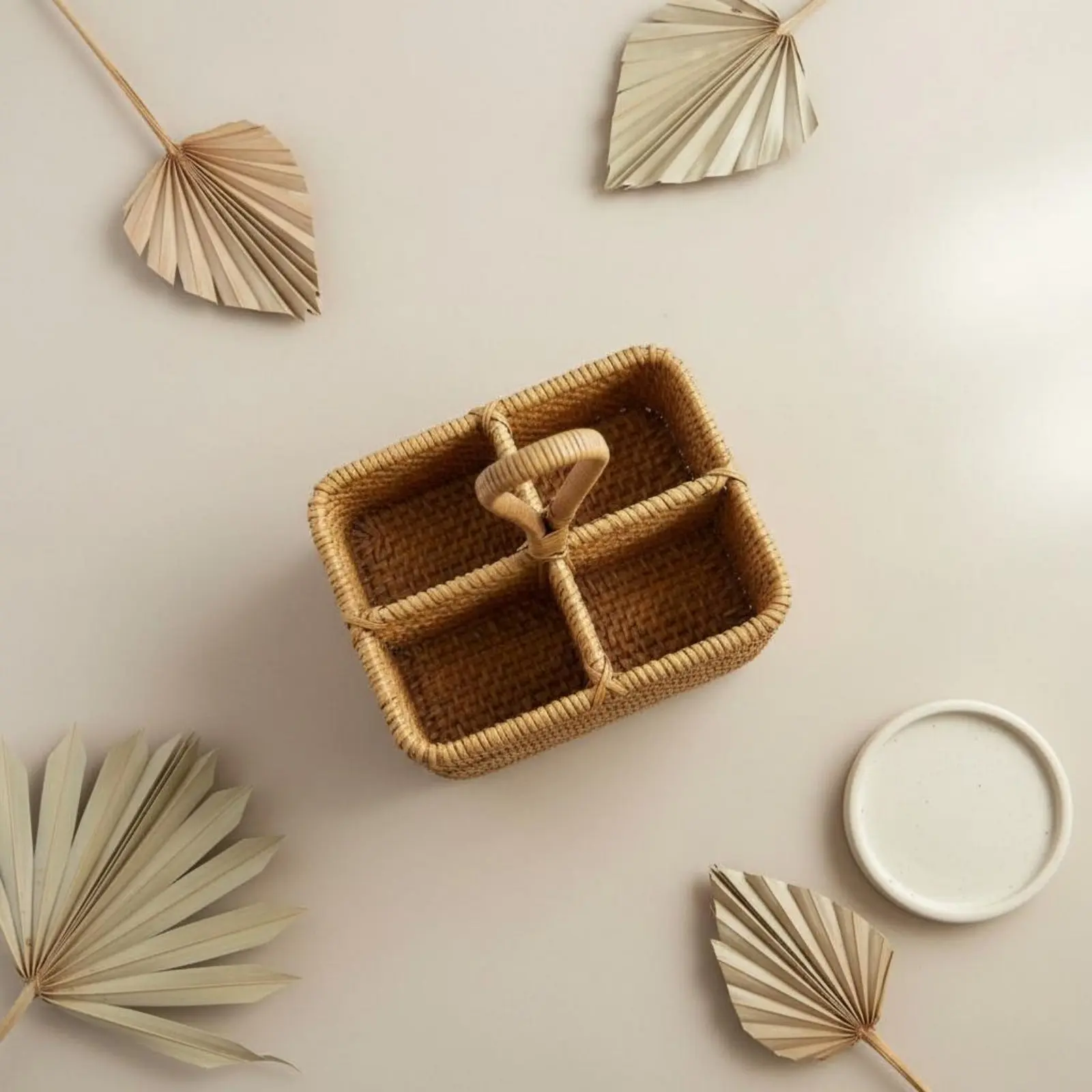 Woven Rattan Storage Basket Natural Material Rattan Desktop Holder Divided Television Controller Control Holder With Handle
Woven Rattan Storage Basket Natural Material Rattan Desktop Holder Divided Television Controller Control Holder With Handle