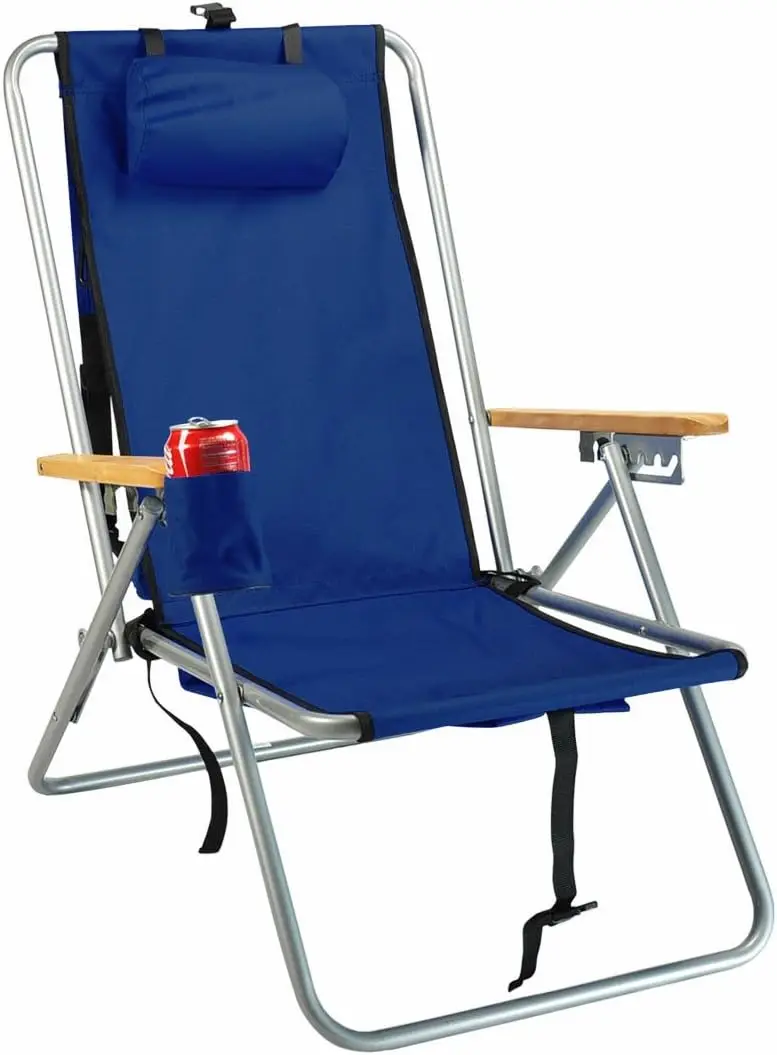 4-Position Steel Backpack Chair with Pillow, Hands-Free Beach Chair for Adults in Navy
4-Position Steel Backpack Chair with Pillow, Hands-Free Beach Chair for Adults in Navy