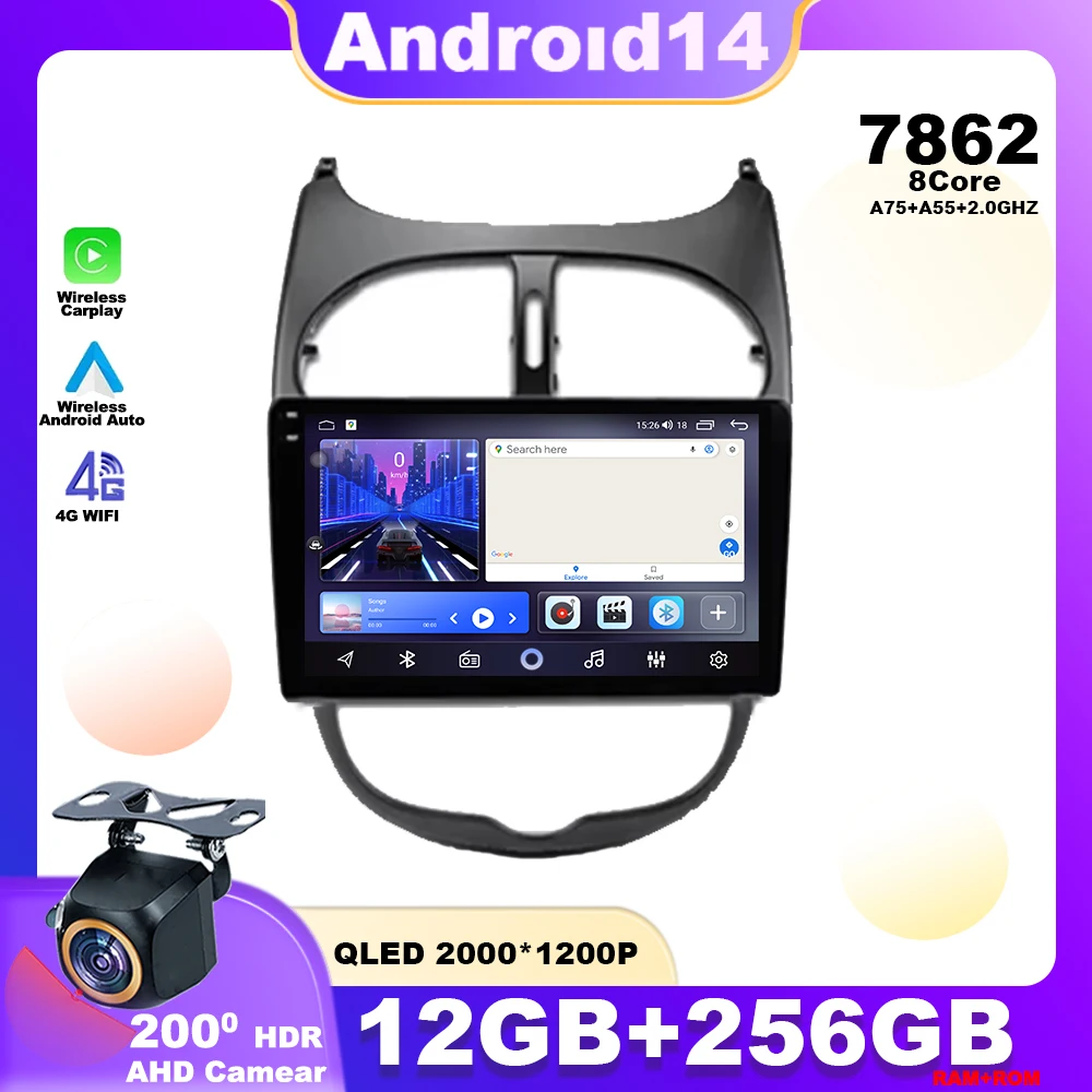 Android 14 For Peugeot 206 206CC 206SW 2001 - 2008 Screen HDR Carplay Car Radio Multimedia Player Navigation GPS 4G BT DSP 48EQ
Android 14 For Peugeot 206 206CC 206SW 2001 - 2008 Screen HDR Carplay Car Radio Multimedia Player Navigation GPS 4G BT DSP 48EQ