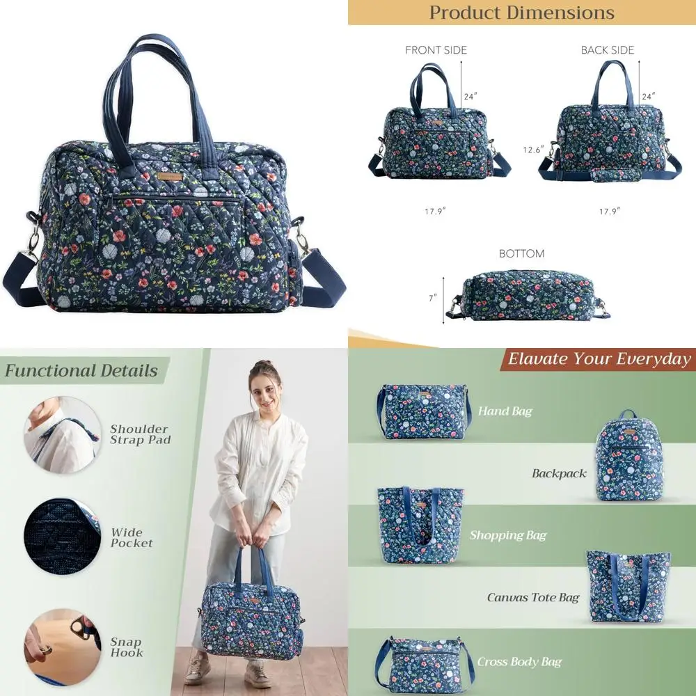 Женская хлопковая стеганая спортивная сумка - ночной багаж Weekender для мужчин, подарки для спортзала и путешествий
Женская хлопковая стеганая спортивная сумка - ночной багаж Weekender для мужчин, подарки для спортзала и путешествий