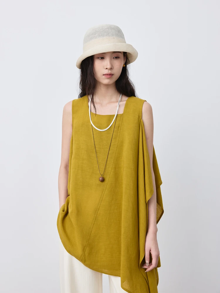 Asymmetric Deconstructed Vest CAREMIND Unique Yellow Linen Women's Top Asymmetrical Lace Trim Loose Fit Regular Length Summer...
Asymmetric Deconstructed Vest CAREMIND Unique Yellow Linen Women's Top Asymmetrical Lace Trim Loose Fit Regular Length Summer...