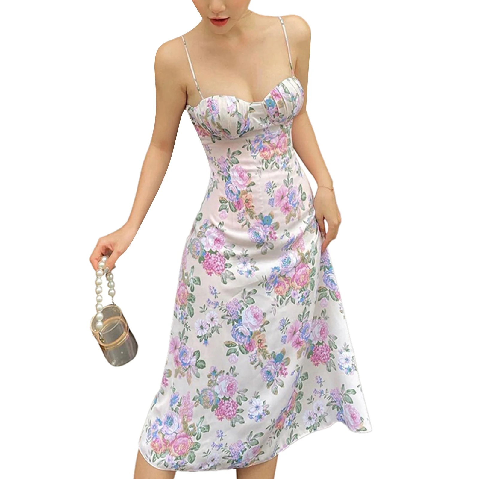 Women Y2K Aesthetic Sling Dress, Spaghetti Straps Low-cut Flower Print Summer Midi Dress for Party Vacation
Women Y2K Aesthetic Sling Dress, Spaghetti Straps Low-cut Flower Print Summer Midi Dress for Party Vacation