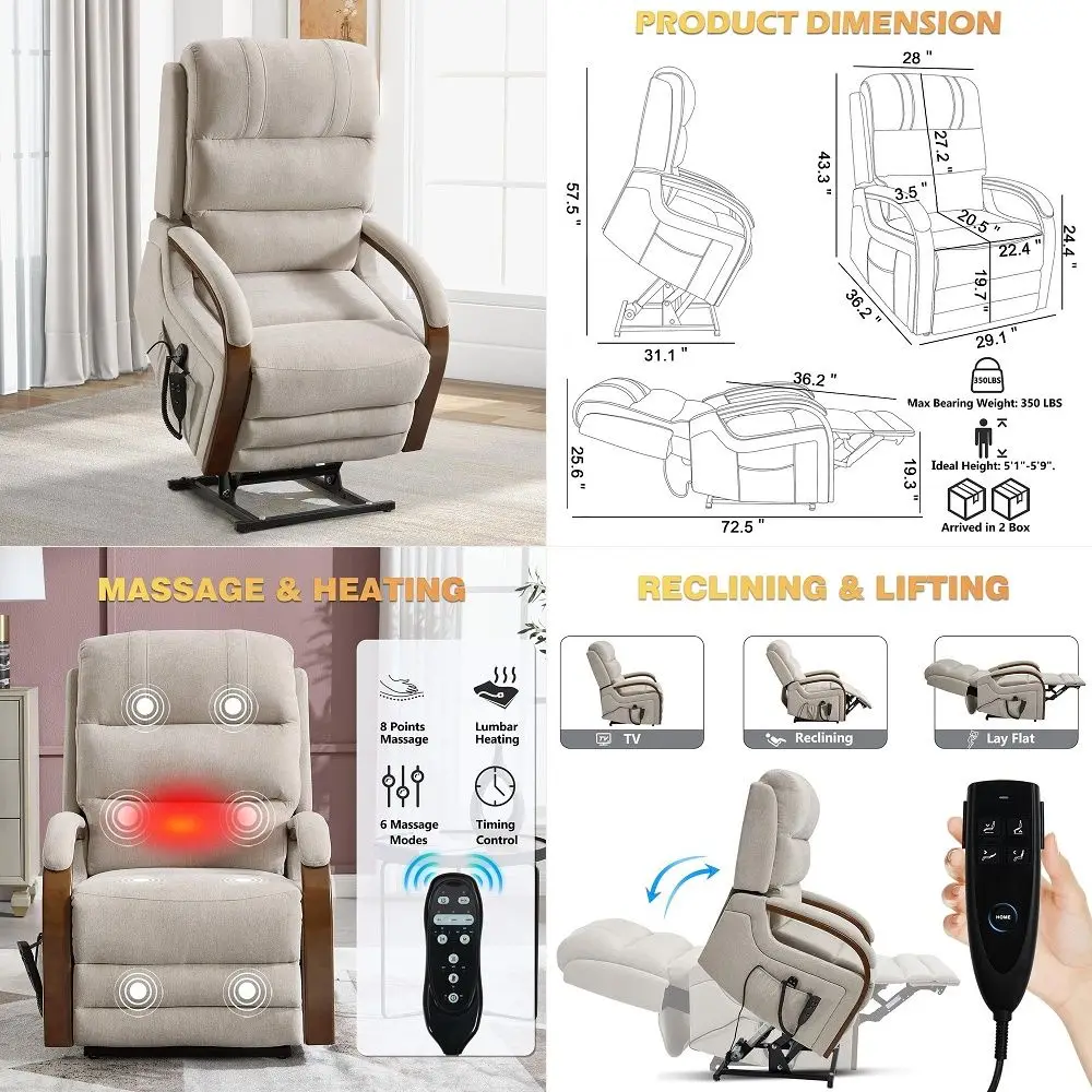 Petite Power Lift Recliner Chair for Small amp Slim Users, Dual Motor 180 Lay Flat, Back Massage amp Heated Seat amp Lumbar, US
Petite Power Lift Recliner Chair for Small amp Slim Users, Dual Motor 180 Lay Flat, Back Massage amp Heated Seat amp Lumbar, US