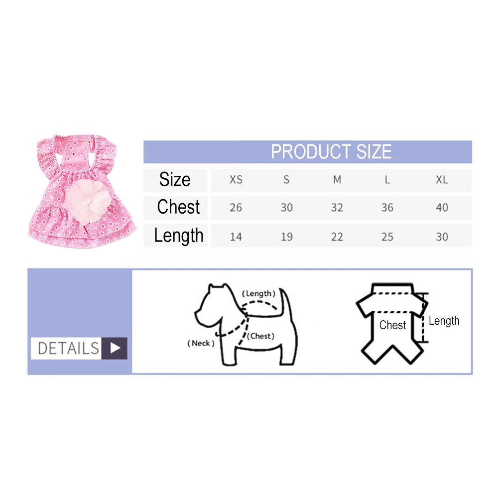 Dog Princess Dress Female Dresses Pet Clothing Floral for Dogs Doggie Summer Tutu Skirt Puppy Flowers 
Dog Princess Dress Female Dresses Pet Clothing Floral for Dogs Doggie Summer Tutu Skirt Puppy Flowers