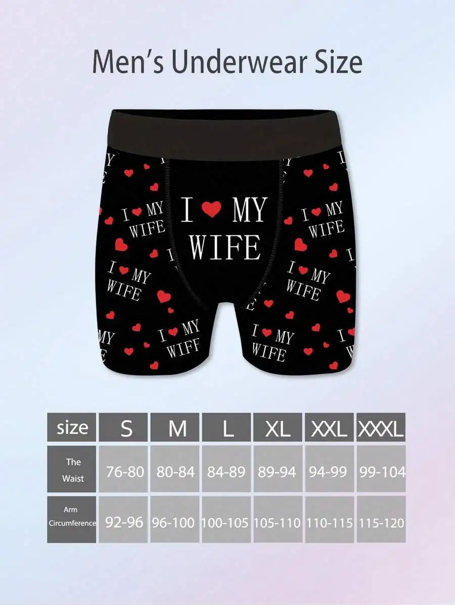 Mens I Love My Wife Printed Boxer Briefs Casual Long Underwear
Mens I Love My Wife Printed Boxer Briefs Casual Long Underwear