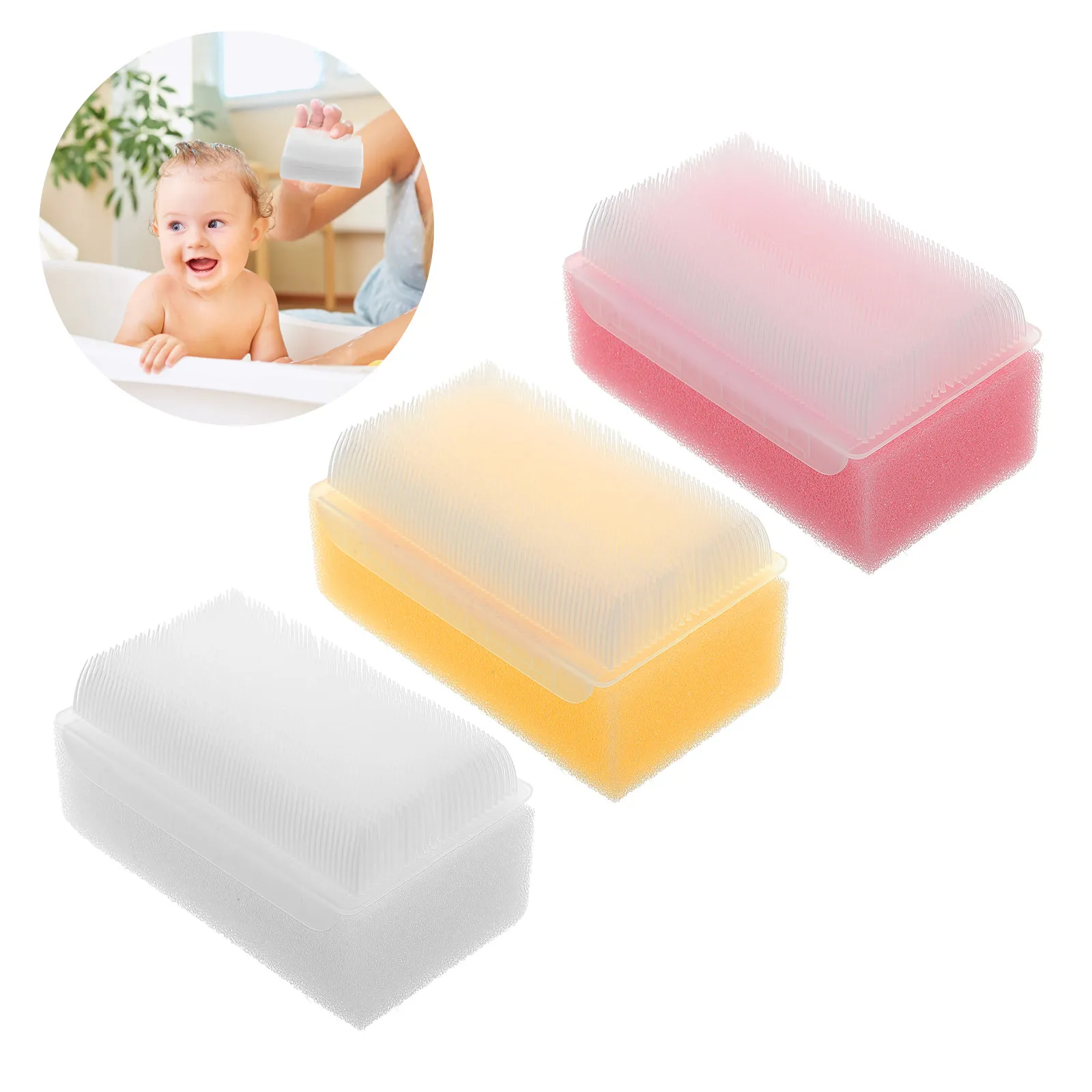 3Pcs Baby Bath Sponge Brushes Infant Soft Massage Brush Gentle Sensory Scalp Cleansing Body Scrubber for Bath Time Comfort
3Pcs Baby Bath Sponge Brushes Infant Soft Massage Brush Gentle Sensory Scalp Cleansing Body Scrubber for Bath Time Comfort