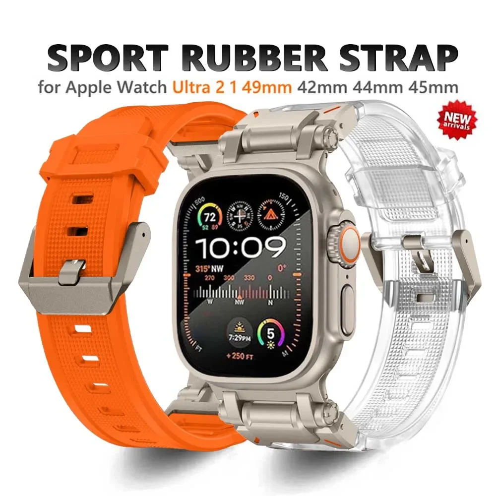 TPU Sport Band For Apple Watch Ultra 2 1 49mm 45mm 42mm 44mm Rubber Titanium Color Strap for iWatch Series 9 8 7 se 6 5 4 Correa
TPU Sport Band For Apple Watch Ultra 2 1 49mm 45mm 42mm 44mm Rubber Titanium Color Strap for iWatch Series 9 8 7 se 6 5 4 Correa