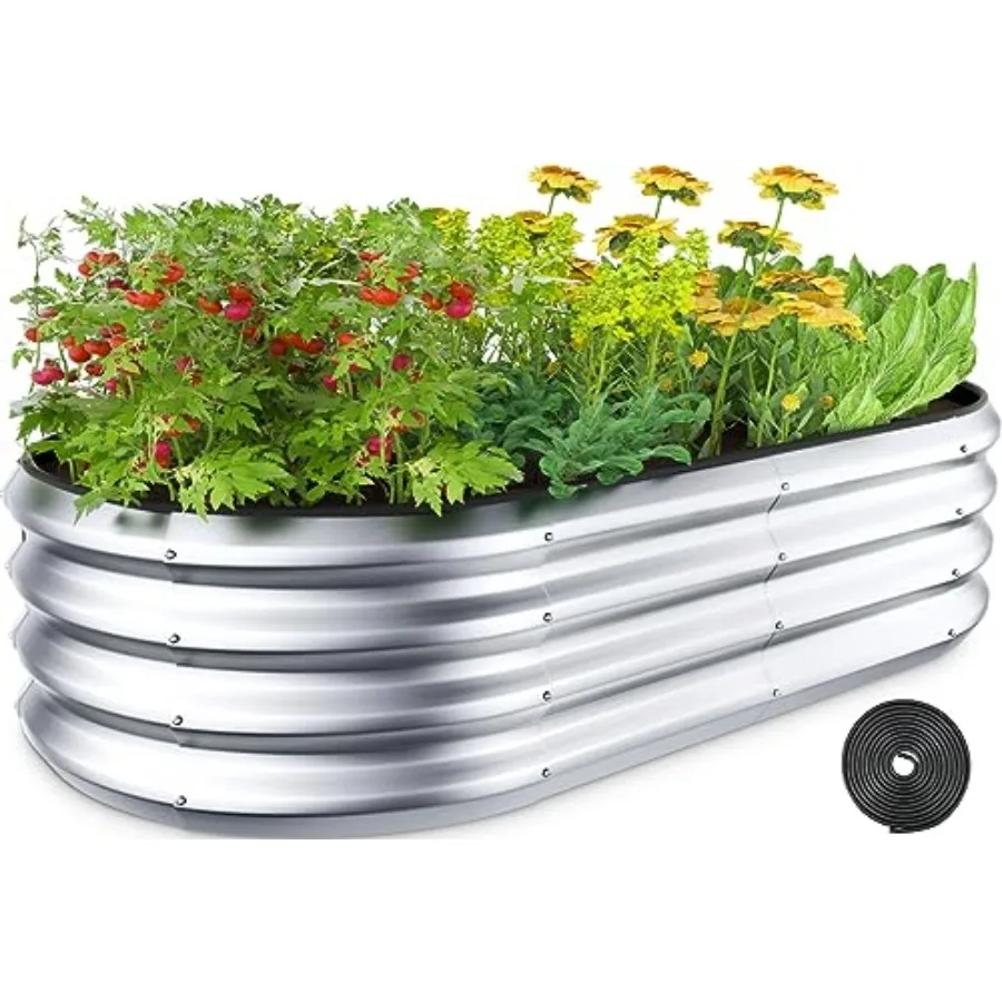 Raised Garden Bed Kit, 4x2x1 Feet Galvanized Planter Box Outdoor with Safety Edging, Large Metal Raised Beds for Gardening Vege
Raised Garden Bed Kit, 4x2x1 Feet Galvanized Planter Box Outdoor with Safety Edging, Large Metal Raised Beds for Gardening Vege