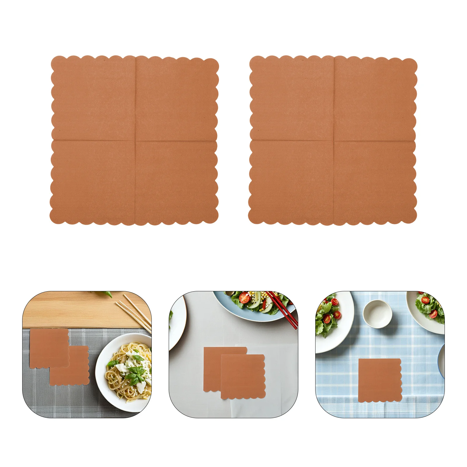 100Pcs Party Napkins Brown Kraft Disposable Scalloped Edges High Absorbency Dinner Wedding Reception Banquet Decorative Paper
100Pcs Party Napkins Brown Kraft Disposable Scalloped Edges High Absorbency Dinner Wedding Reception Banquet Decorative Paper