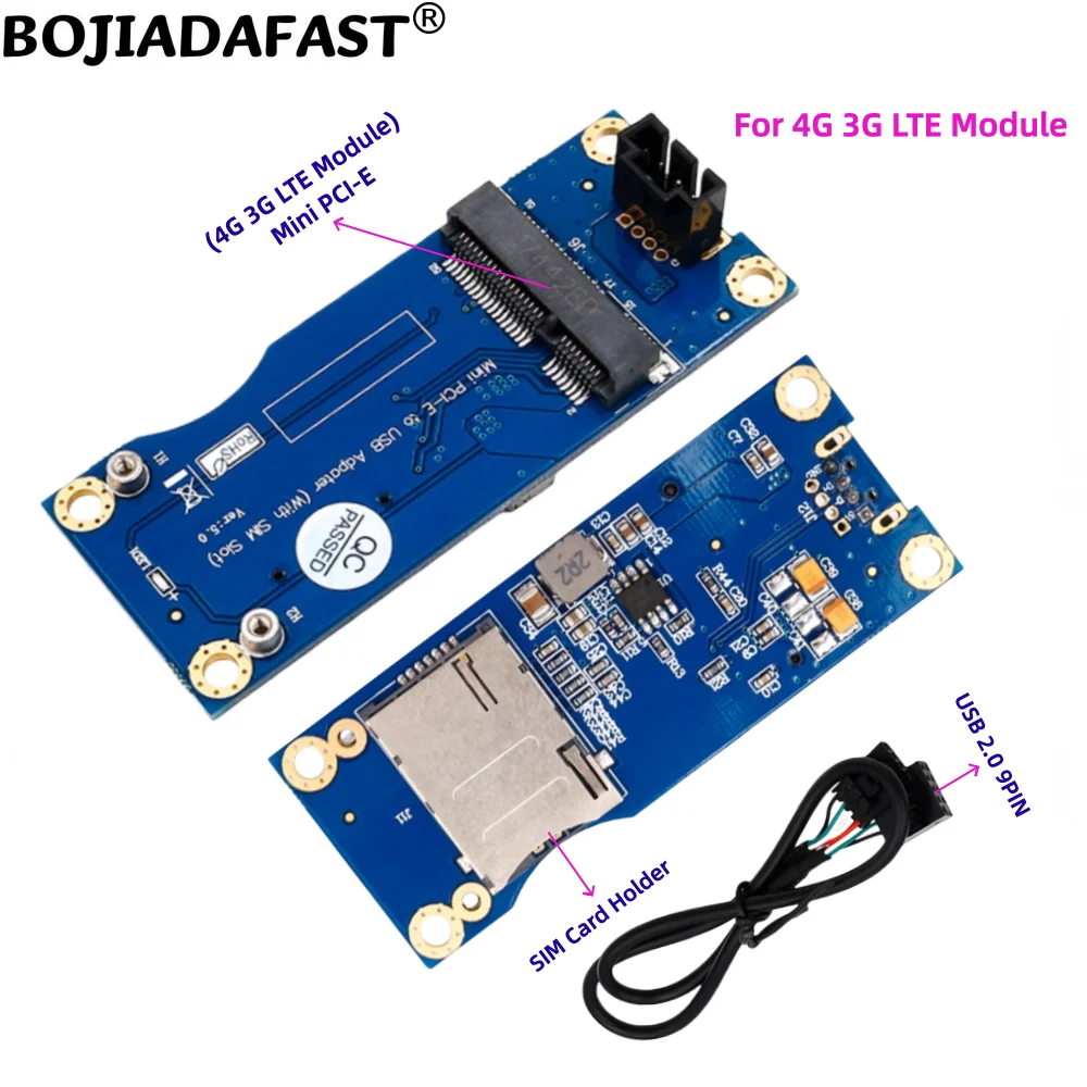 Адаптер USB 2.0 9PIN на Mini PCI-E MPCIe для беспроводных модулей с 1 слотом для SIM-карты для 4G 3G LTE модемов
Адаптер USB 2.0 9PIN на Mini PCI-E MPCIe для беспроводных модулей с 1 слотом для SIM-карты для 4G 3G LTE модемов