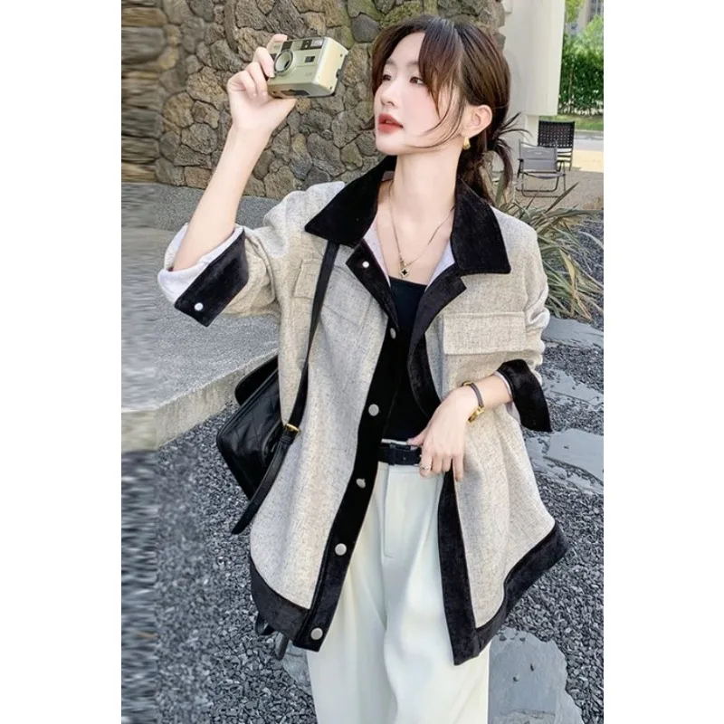 Casual Shirt Jacket Women's Loose Casual Gray Button Long-sleeved Cardigan Lapel Top
Casual Shirt Jacket Women's Loose Casual Gray Button Long-sleeved Cardigan Lapel Top