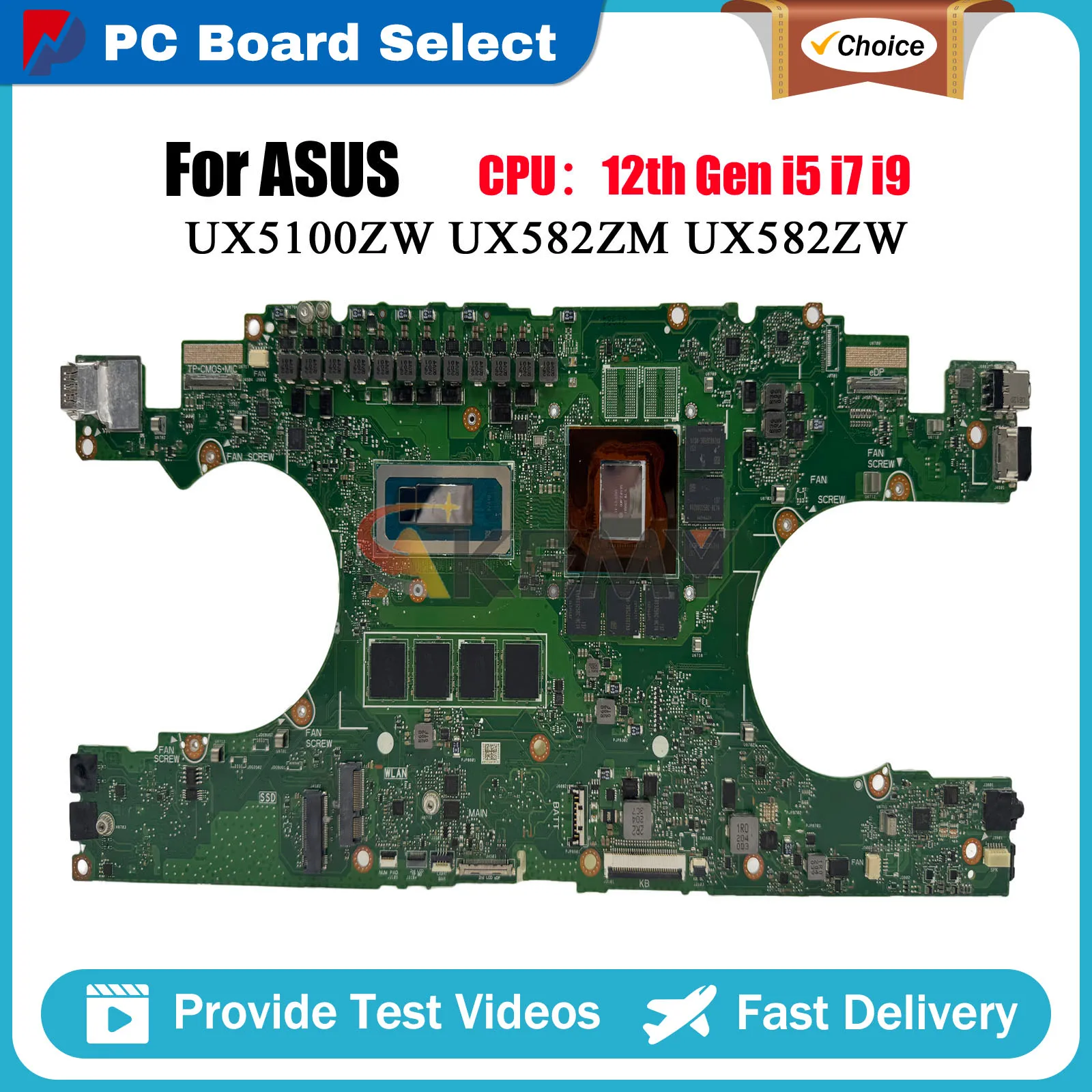 Материнская плата UX582ZM для ноутбуков ASUS ZenBook UX582ZW UX582 UX582ZM UX5100ZM UX5100ZW UX5100Z с процессорами 12-го поколения i5, i7, i9
Материнская плата UX582ZM для ноутбуков ASUS ZenBook UX582ZW UX582 UX582ZM UX5100ZM UX5100ZW UX5100Z с процессорами 12-го поколения i5, i7, i9