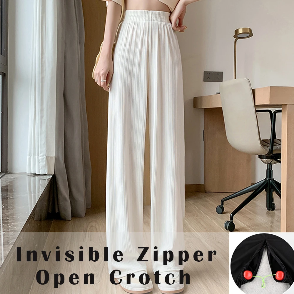 Zipper Open Crotch Loose Straight Pants Women Plus Size Trousers High Waist Sweatpants
Zipper Open Crotch Loose Straight Pants Women Plus Size Trousers High Waist Sweatpants