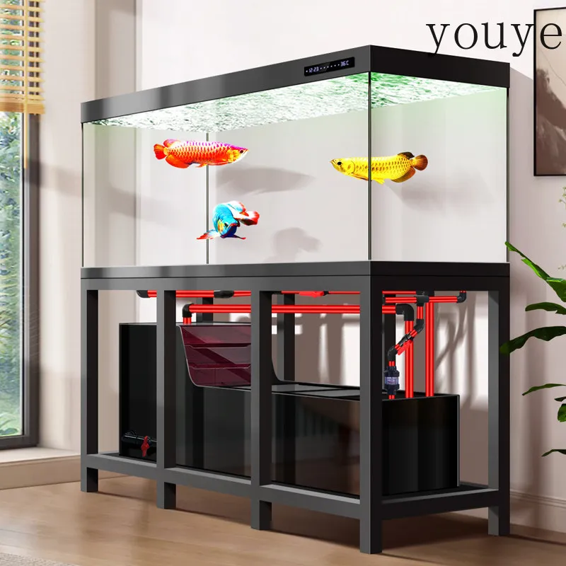 Stainless steel frame fish tank without pipe fittings bottom filter industrial dragon fish tank large ultra-white glass
Stainless steel frame fish tank without pipe fittings bottom filter industrial dragon fish tank large ultra-white glass