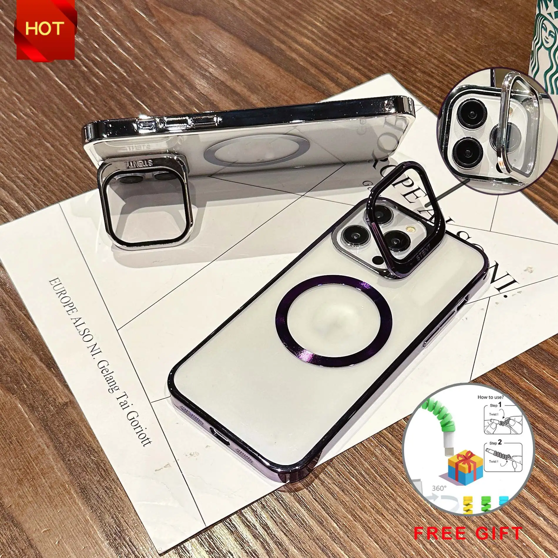Luxury Magnetic Charging Phone Case for iPhone 14 Pro Max 12 13 Pro Max Lens Protection Stand Holder Wireless Magsafe Cover
Luxury Magnetic Charging Phone Case for iPhone 14 Pro Max 12 13 Pro Max Lens Protection Stand Holder Wireless Magsafe Cover