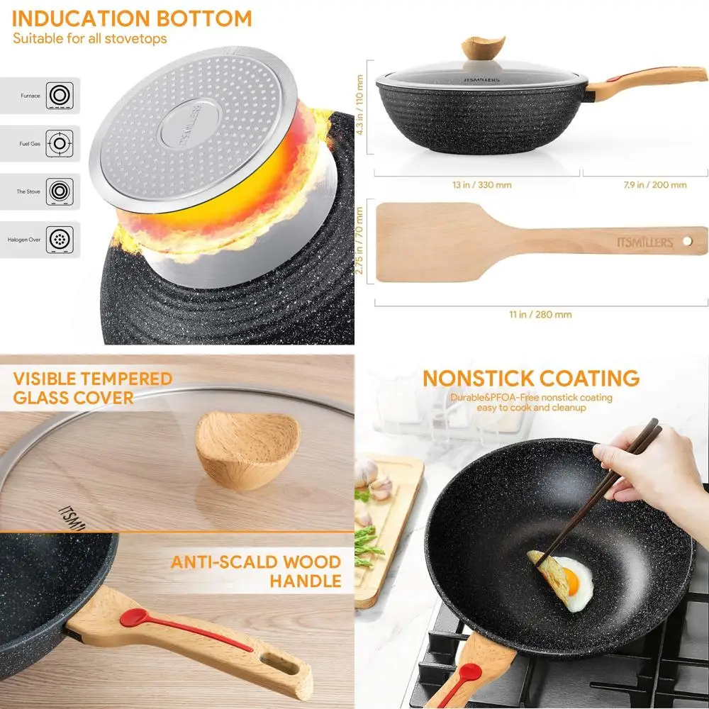 Алюминиевая литая сковорода-вок с антипригарным покрытием, устойчивая к царапинам, с крышкой и поддоном, без поштучной оплаты, подходит для посудомоечных машин и индукционных плит, 1
Алюминиевая литая сковорода-вок с антипригарным покрытием, устойчивая к царапинам, с крышкой и поддоном, без поштучной оплаты, подходит для посудомоечных машин и индукционных плит, 1