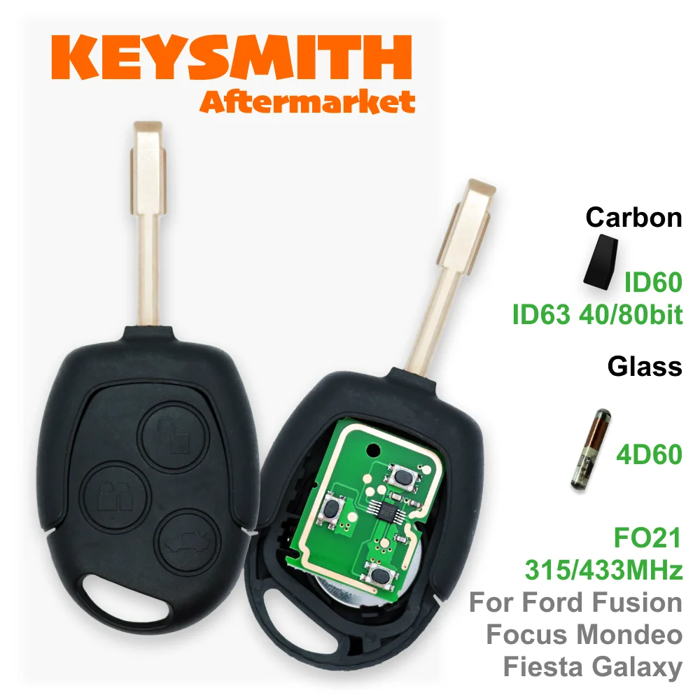 KEYSMITH 3 Buttons Remote Car Key Fob 315Mhz 433MHz 4D60 ID63 Chip For Ford Mondeo Focus Fusion Fiesta Galaxy Transit Full
KEYSMITH 3 Buttons Remote Car Key Fob 315Mhz 433MHz 4D60 ID63 Chip For Ford Mondeo Focus Fusion Fiesta Galaxy Transit Full