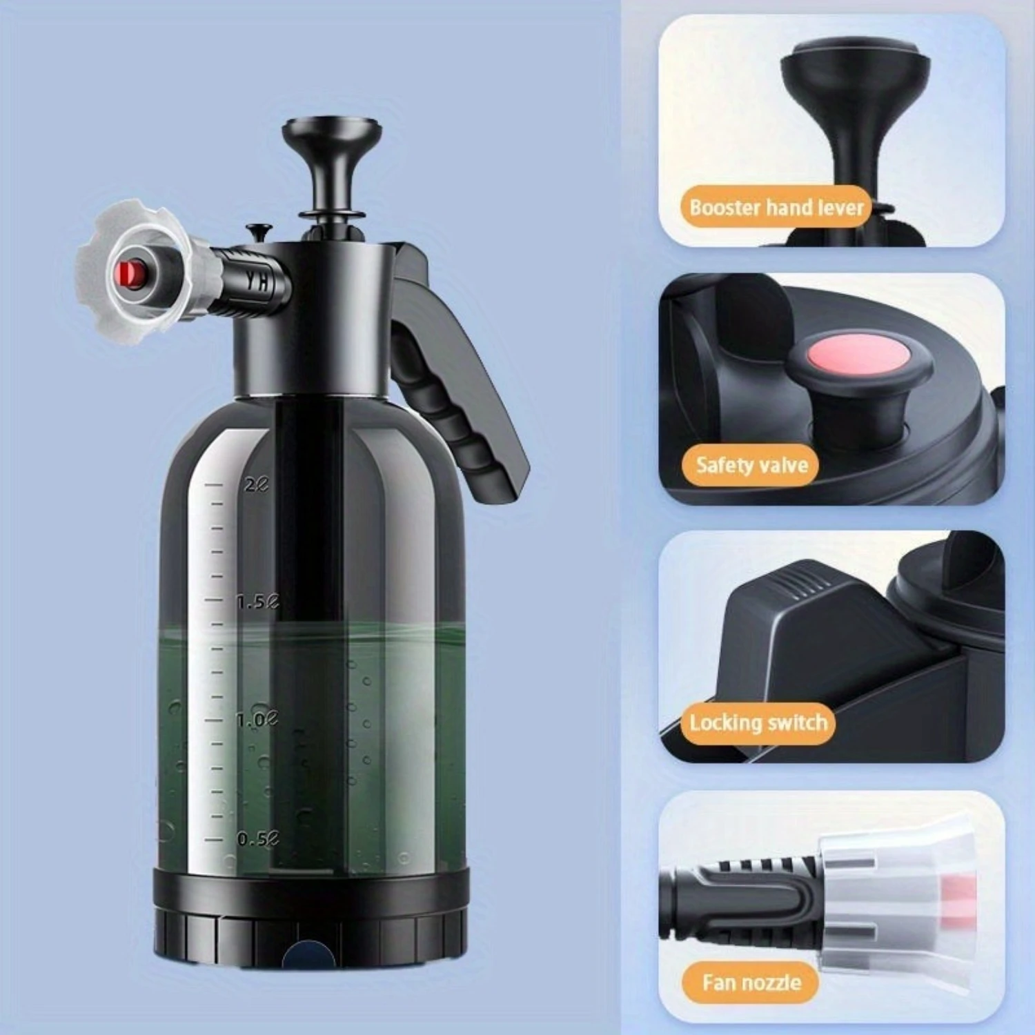 67.63 oz Hand-Held Multi-Spray Bottle for Car Cleaning & Gardening - Ultimate Cleaning Solution
67.63 oz Hand-Held Multi-Spray Bottle for Car Cleaning & Gardening - Ultimate Cleaning Solution
