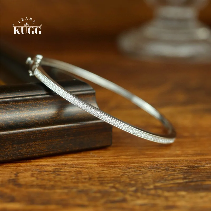 KUGG 100% 18K White Gold Bangle Fashion Simple Style 0.55carat Real Natural Diamond Bangle for Women High Wedding Jewelry
KUGG 100% 18K White Gold Bangle Fashion Simple Style 0.55carat Real Natural Diamond Bangle for Women High Wedding Jewelry