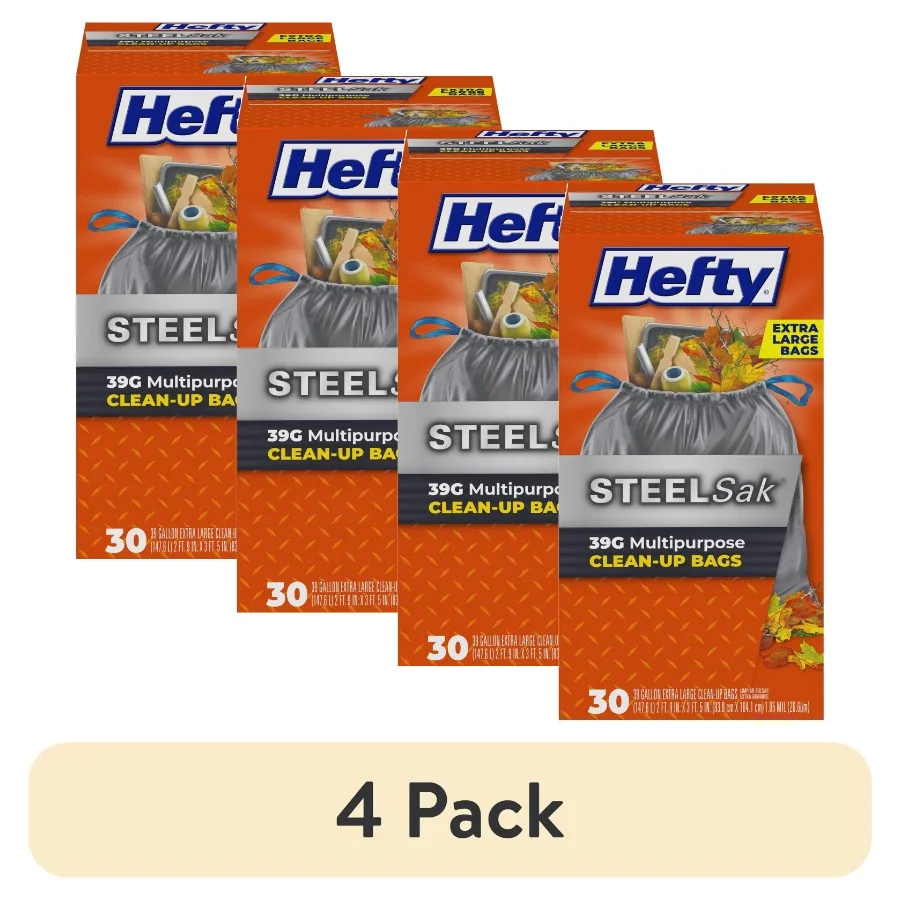 4 pack Steelsak Heavy Duty Large Trash Bags in Gray Unscented Ideal for Home and Office Use 39 Gallon Capacity Durable Construc
4 pack Steelsak Heavy Duty Large Trash Bags in Gray Unscented Ideal for Home and Office Use 39 Gallon Capacity Durable Construc