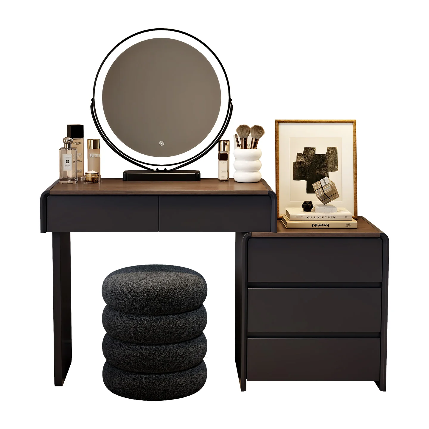 wy-Solid Wood Dressing Table with Storage Cabinet Lighted Mirror Small Apartment Modern Minimalist Bedroom Makeup Table!
wy-Solid Wood Dressing Table with Storage Cabinet Lighted Mirror Small Apartment Modern Minimalist Bedroom Makeup Table!