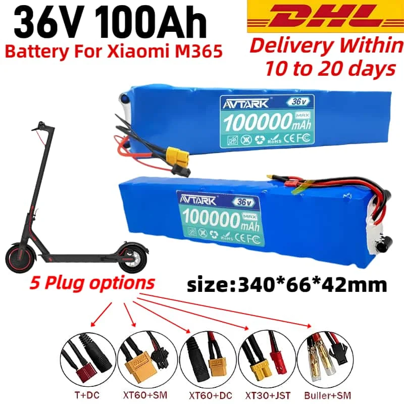 Waterproof bateria patinete for xiaomi m365 36v lithium battery pack 100000mAh suitable electric scooter with different plug
Waterproof bateria patinete for xiaomi m365 36v lithium battery pack 100000mAh suitable electric scooter with different plug 