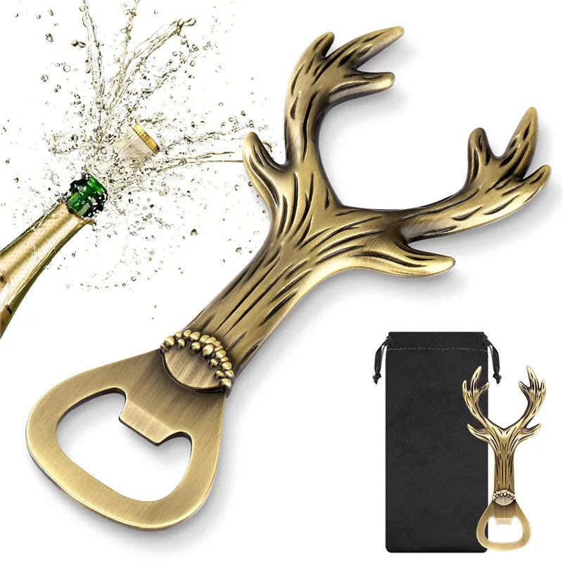 Retro Symmetrical Antlers Shape Bottle Opener Metal Beer Soda Drink Openers for Party Club Kicthen Corkscrew Wedding Gift Set
Retro Symmetrical Antlers Shape Bottle Opener Metal Beer Soda Drink Openers for Party Club Kicthen Corkscrew Wedding Gift Set
