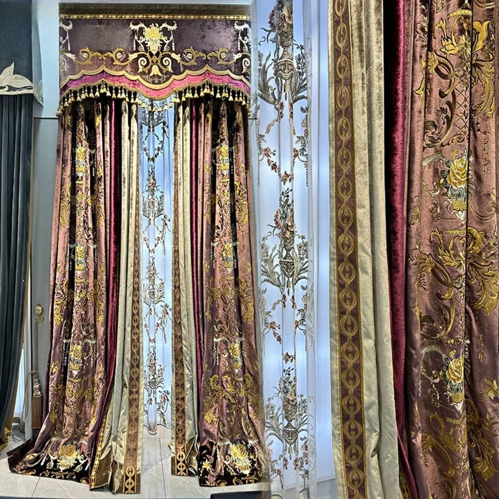 Purple Embroidery Screen Velvet Splicing Thickened Curtains for Living Room Bedroom French Window Floating Window
Purple Embroidery Screen Velvet Splicing Thickened Curtains for Living Room Bedroom French Window Floating Window