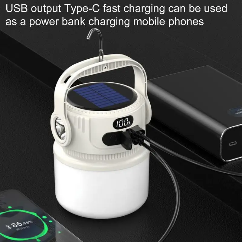 Solar Camping Lantern Rechargeable Tent Camping Light 1200mAh Lcd Display Survival LED Flashlight Waterproof Rechargeable For
Solar Camping Lantern Rechargeable Tent Camping Light 1200mAh Lcd Display Survival LED Flashlight Waterproof Rechargeable For