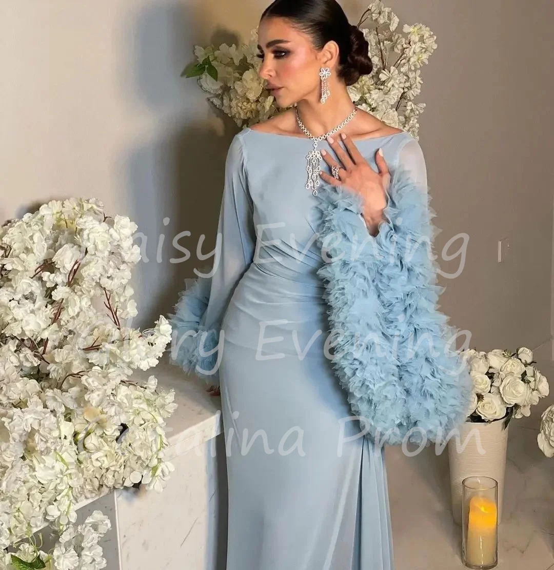 Light Blue Evening Dresses 2023 Puffy Sleeves Chiffon Evening Gowns Mermaid Long Arabic Formal Prom Dress vestidos para mujer
Light Blue Evening Dresses 2023 Puffy Sleeves Chiffon Evening Gowns Mermaid Long Arabic Formal Prom Dress vestidos para mujer