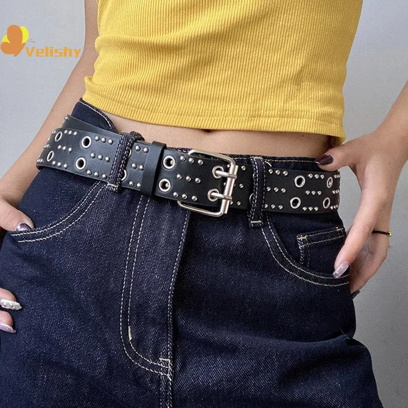 Женский ремень с заклепками, модный повседневный пояс из искусственной кожи в стиле панк, персонализированный пояс, украшение, аксессуар
Женский ремень с заклепками, модный повседневный пояс из искусственной кожи в стиле панк, персонализированный пояс, украшение, аксессуар