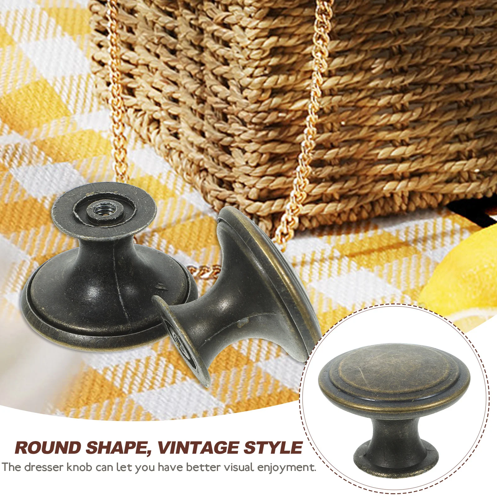 12Pcs Compact Vintage Dresser Knobs Round Cabinet Pulls Drawer Handles Kitchen Cupboard Door Knobs Decorative Furniture
12Pcs Compact Vintage Dresser Knobs Round Cabinet Pulls Drawer Handles Kitchen Cupboard Door Knobs Decorative Furniture