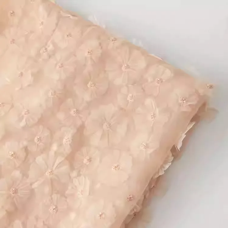 1 yard orange pink fabrics Small floral nail bead organza lace fabric Dress cheongsam children's clothing sewing accessories
1 yard orange pink fabrics Small floral nail bead organza lace fabric Dress cheongsam children's clothing sewing accessories