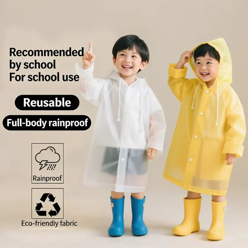 Children EVA Raincoat Disposable Long One Piece Rain Poncho Waterproof Lightweight for Travel Camping School Rainy Days
Children EVA Raincoat Disposable Long One Piece Rain Poncho Waterproof Lightweight for Travel Camping School Rainy Days