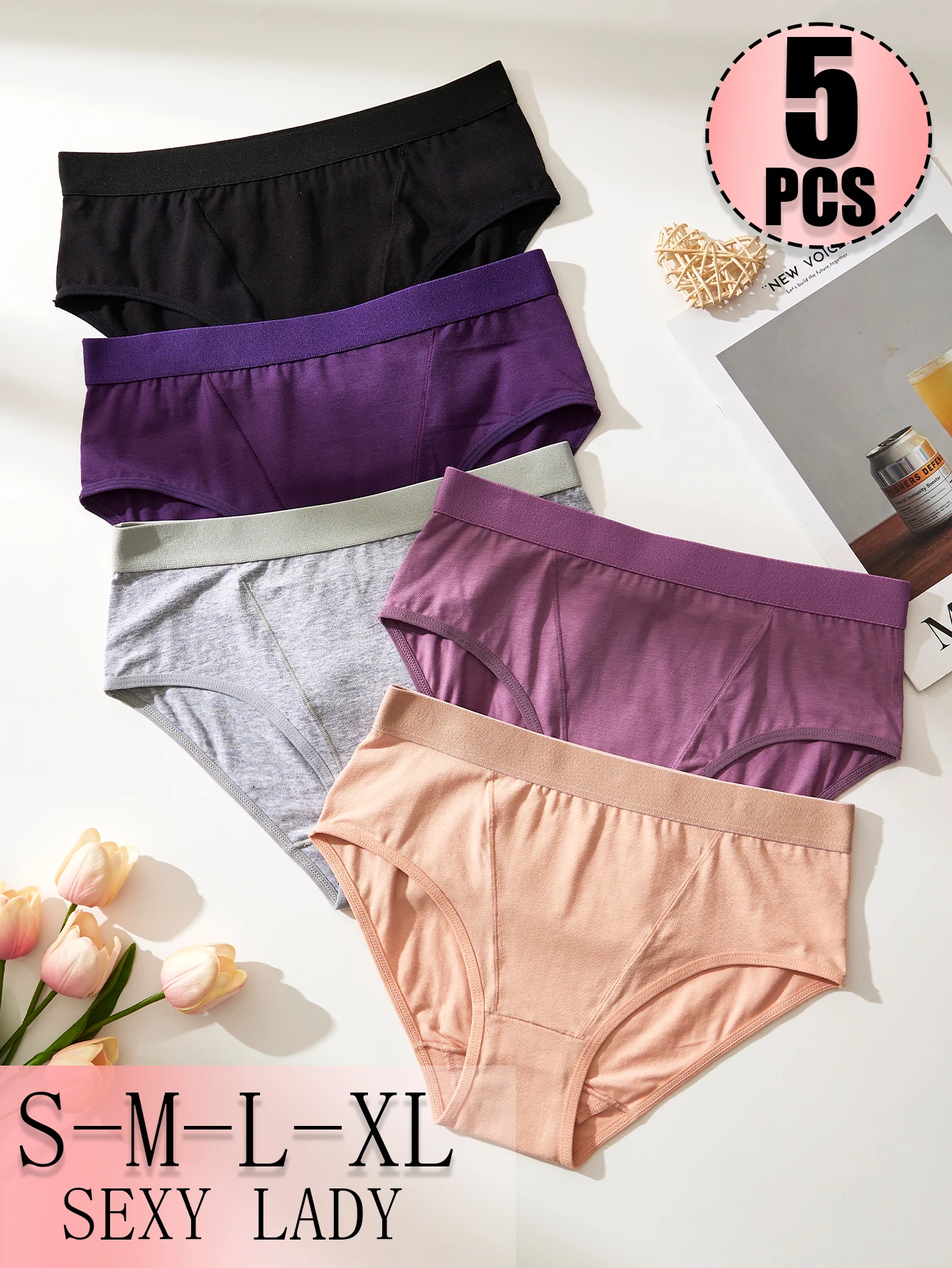 5PCS Women's Sanitary Underwear, Specially Designed For Menstruation, Safety Period Underwear With High Waist Pocket Design, Breathable And Thin Style. Women's Period-proof, Widened Cotton Crotch Sanitary Underwear.
5PCS Women's Sanitary Underwear, Specially Designed For Menstruation, Safety Period Underwear With High Waist Pocket Design, Breathable And Thin Style. Women's Period-proof, Widened Cotton Crotch Sanitary Underwear.