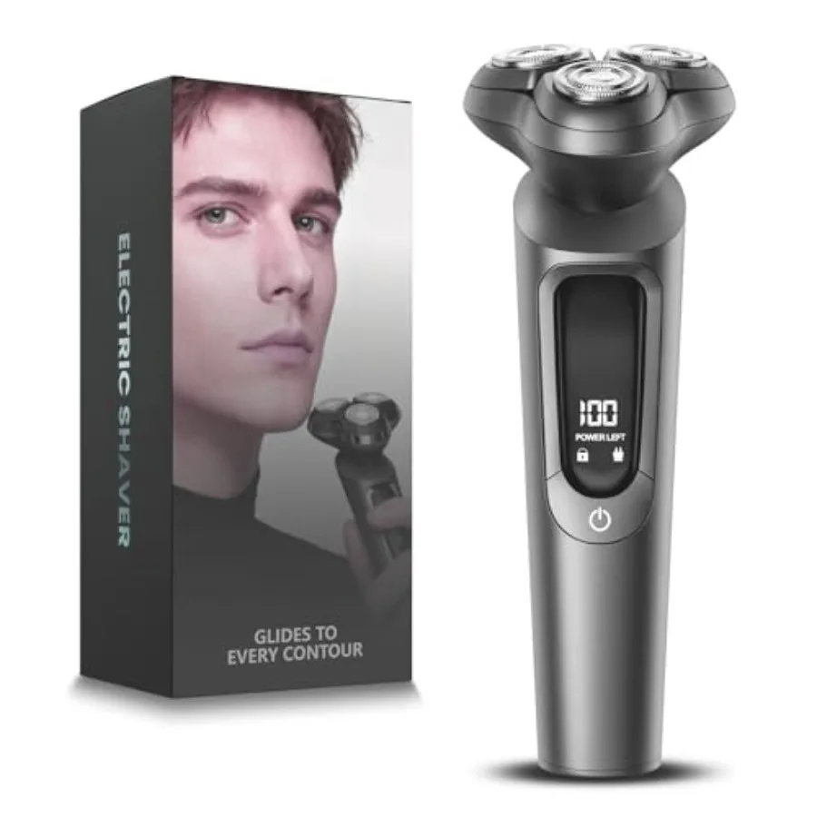 Electric Razor for Men, 3D Flex Blades with Pop-Up Trimmer, IPX8 Waterproof, Type-C Quick Charge, LED Display
Electric Razor for Men, 3D Flex Blades with Pop-Up Trimmer, IPX8 Waterproof, Type-C Quick Charge, LED Display