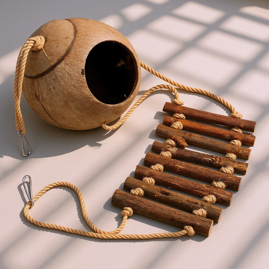 Decorative Reptile Hiding Cave Ladder Coconuts Shell Shelter Small Lightweight Natural Reptile Hide Terrarium Ornament
Decorative Reptile Hiding Cave Ladder Coconuts Shell Shelter Small Lightweight Natural Reptile Hide Terrarium Ornament