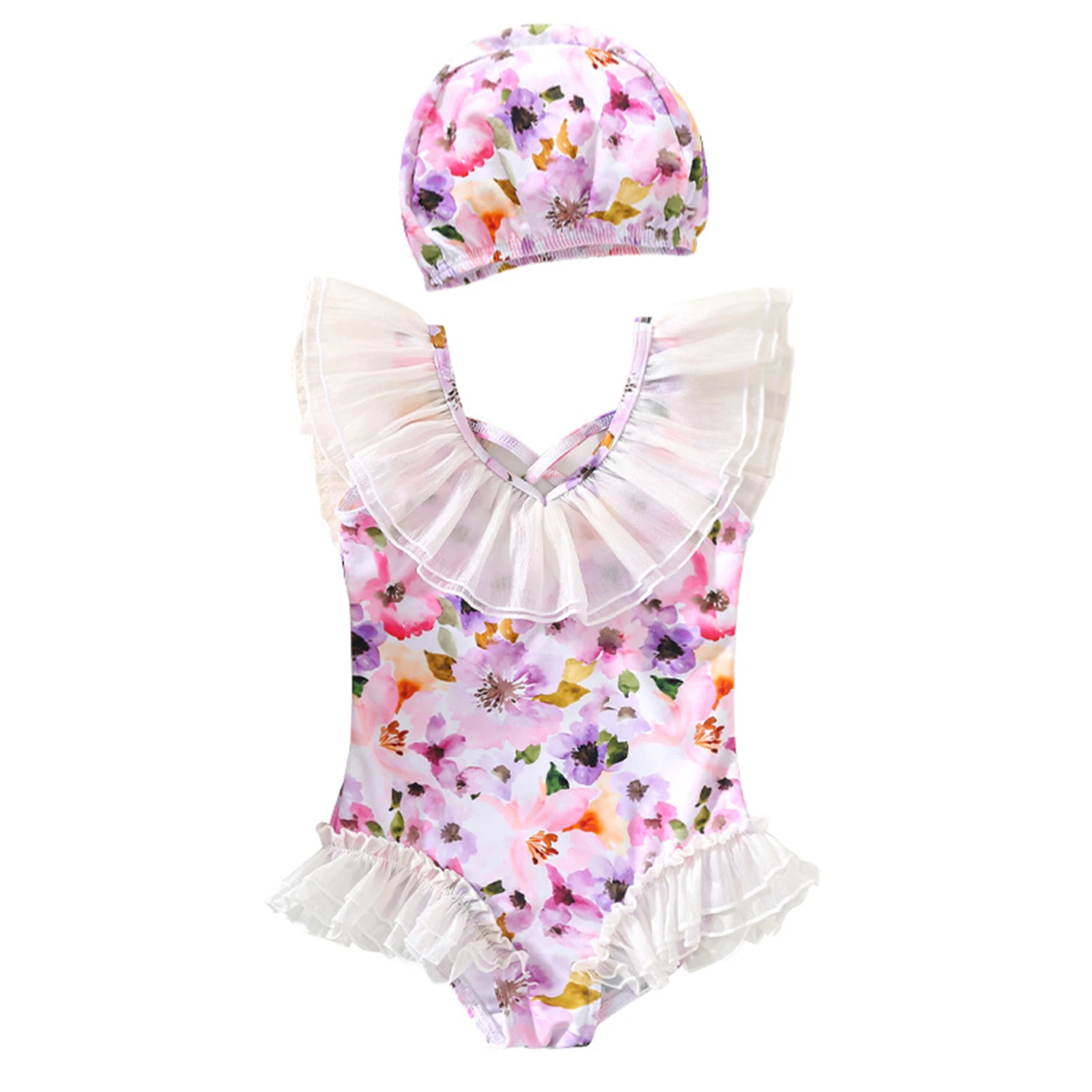 Kids Girls Swimsuit Swimwear Sleeveless Printed Bodysuit with Swim Cap Beach Vacation Pool Water Sports Hot Spring Bathing Suit
Kids Girls Swimsuit Swimwear Sleeveless Printed Bodysuit with Swim Cap Beach Vacation Pool Water Sports Hot Spring Bathing Suit