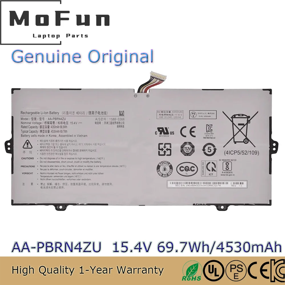 Оригинальный аккумулятор для ноутбука AA-PBRN4ZU 15,4 В 69,7 Втч для Samsung Galaxy Book Flex 930QCG 930QCJ 930XCJ NP930QCG
Оригинальный аккумулятор для ноутбука AA-PBRN4ZU 15,4 В 69,7 Втч для Samsung Galaxy Book Flex 930QCG 930QCJ 930XCJ NP930QCG