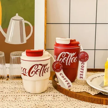 Coca Cola High Beauty Male and Female Student Car Water Cup Gift Cup Coffee Cup 304 Stainless Steel Insulated Cup