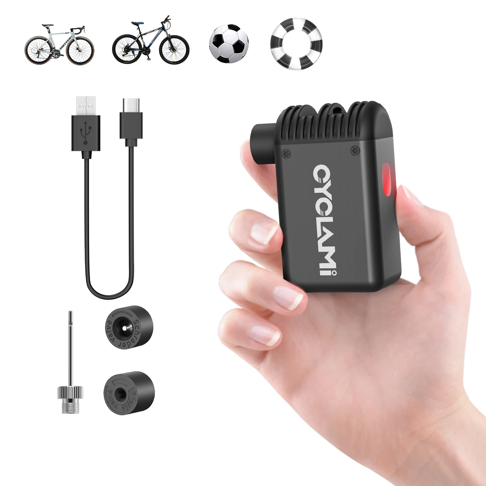 Портативный насос CYCLAMI Mini Plus для велосипеда, беспроводной надувной насос Presta Schrader, клапан, уличные аксессуары для горного велосипеда
Портативный насос CYCLAMI Mini Plus для велосипеда, беспроводной надувной насос Presta Schrader, клапан, уличные аксессуары для горного велосипеда