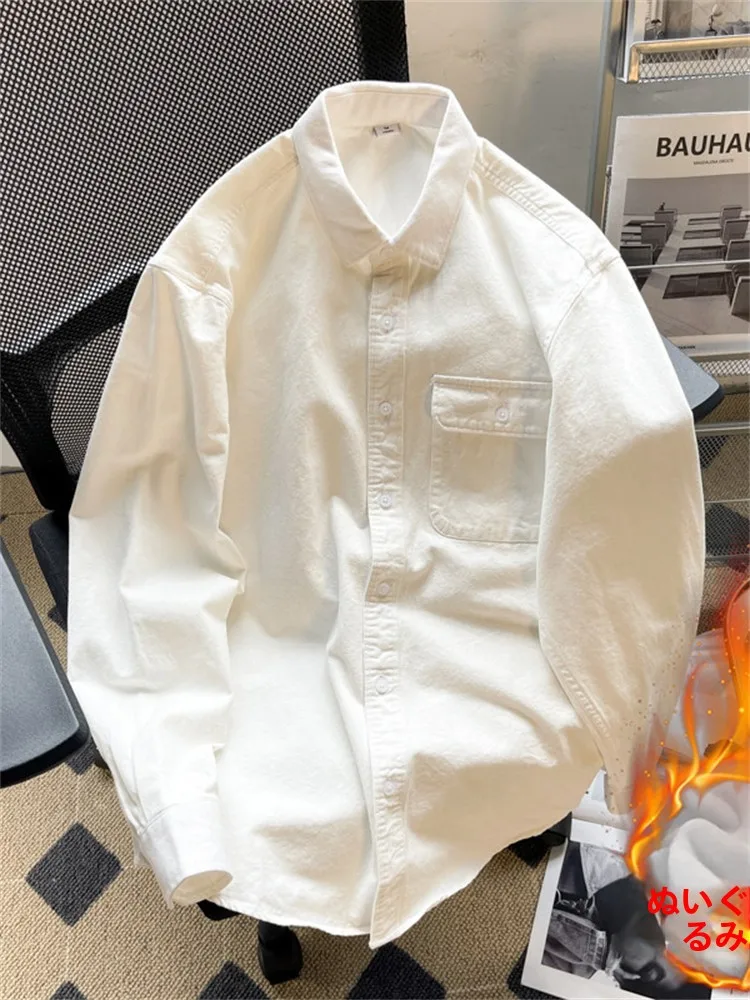 White Fce Lined Long Sve Men's irt y Sle Casual Versatile Autumn Winter Faion Trend Workwear Loose Fit
White Fce Lined Long Sve Men's irt y Sle Casual Versatile Autumn Winter Faion Trend Workwear Loose Fit