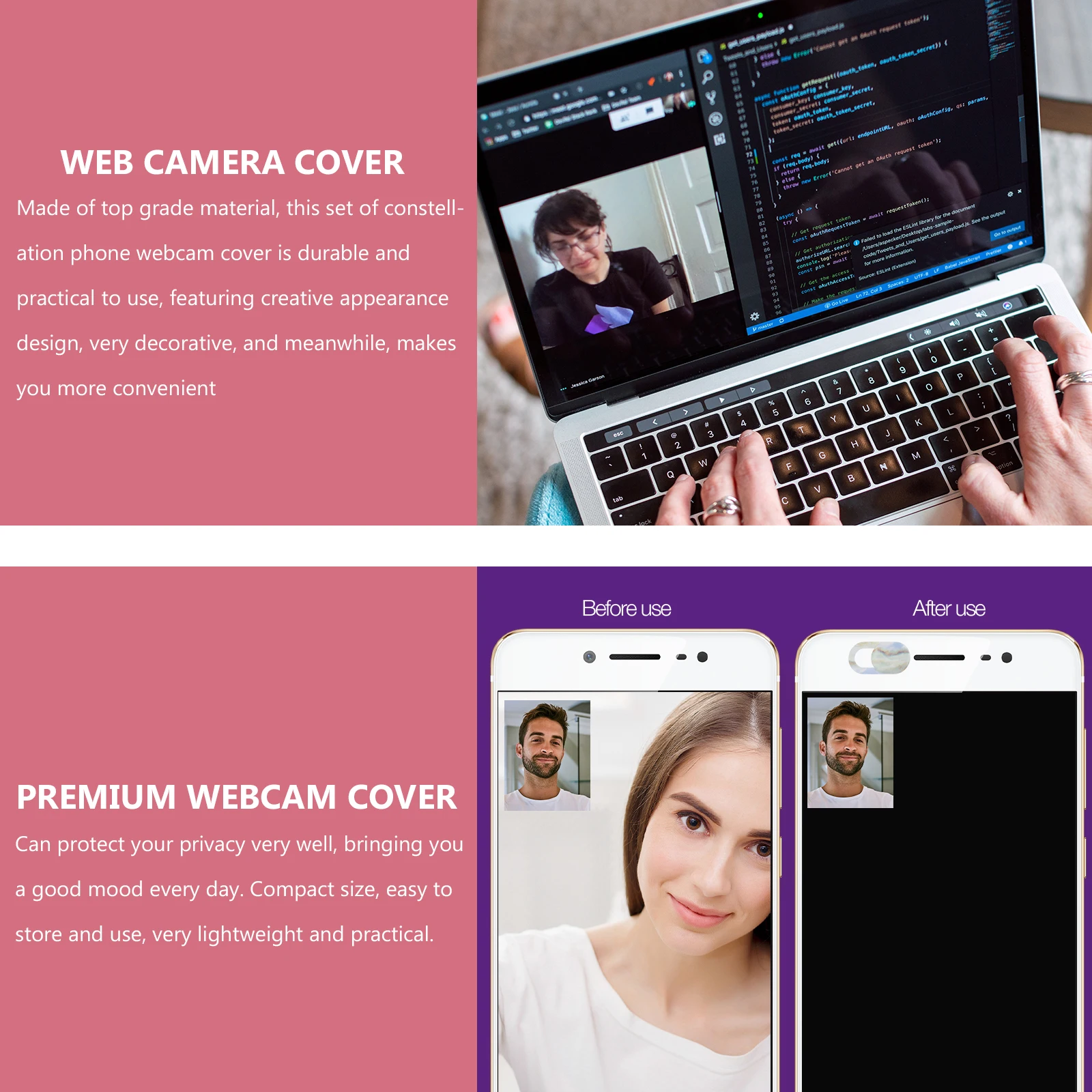 6pcs Webcam Covers Privacy Protection Stickers Anti-Hacking Anti-Peeping Cover for Laptop Plastic Slide Webcam
6pcs Webcam Covers Privacy Protection Stickers Anti-Hacking Anti-Peeping Cover for Laptop Plastic Slide Webcam
