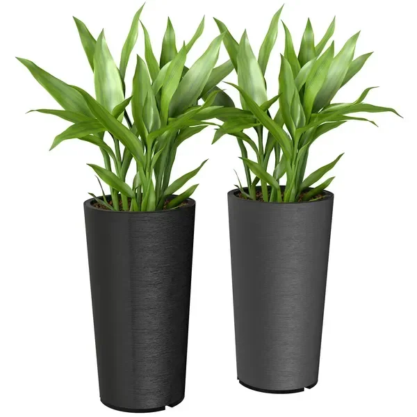 29 Inch Outdoor Planter, Set of 2 Plastic Flower Pots, Weather and UV Resistant Stackable Large Planters, Black
29 Inch Outdoor Planter, Set of 2 Plastic Flower Pots, Weather and UV Resistant Stackable Large Planters, Black